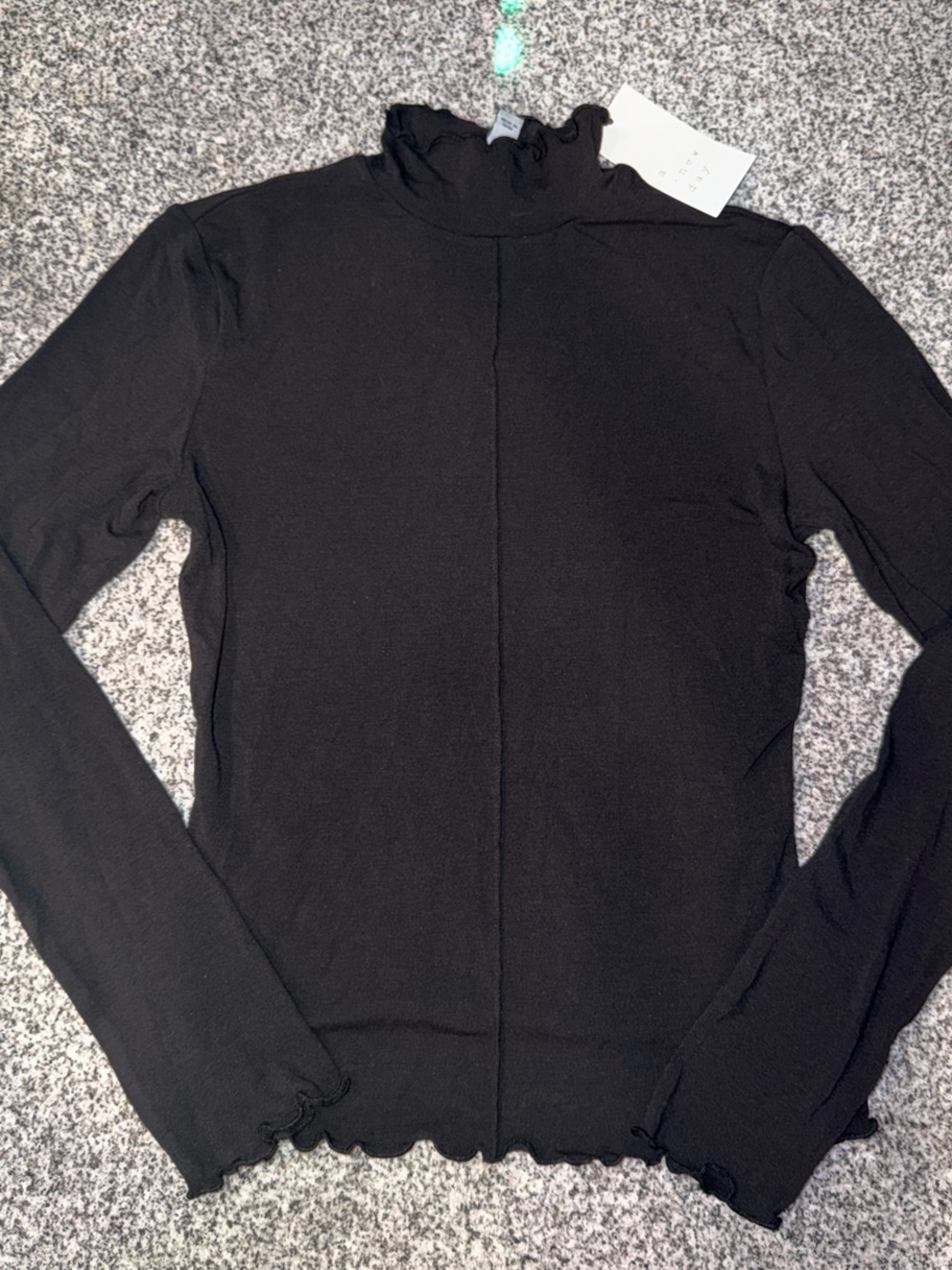 Target -A New Day- Black Ribbed Mock Neck Long Sleeve Top